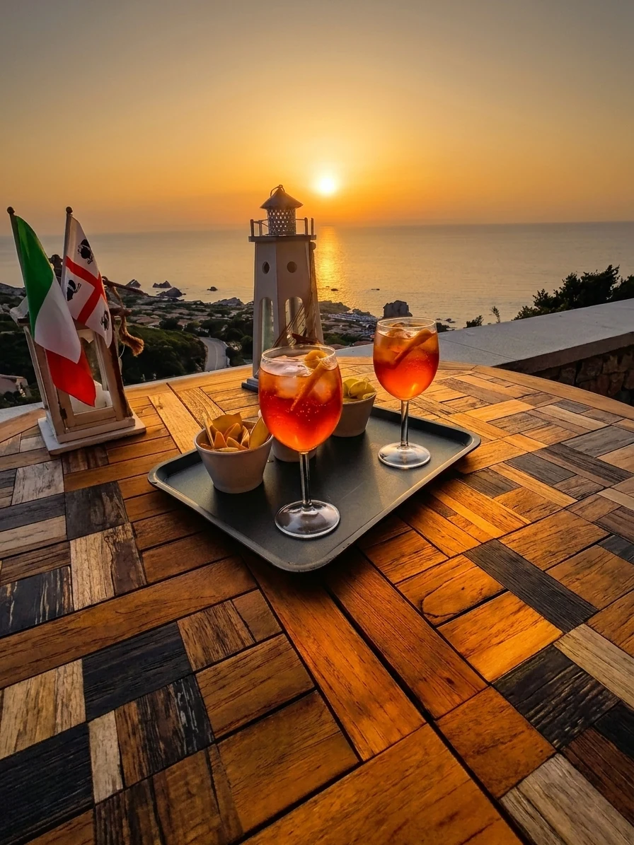 Aperitivo al tramonto sulla terrazza